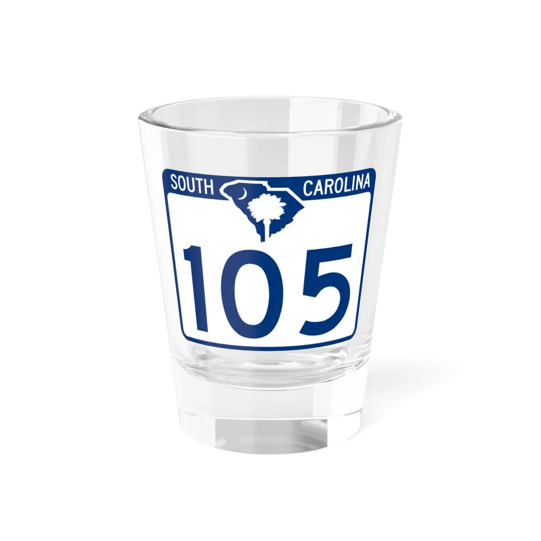 South Carolina 105 (South Carolina) (Road Sign) Shot Glass 1.5oz 1.5oz - Go Mug Yourself