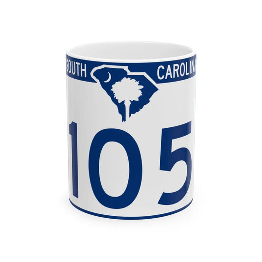 South Carolina 105 (South Carolina) (Road Sign) White Coffee Mug 11oz - Go Mug Yourself