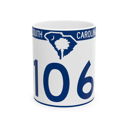 South Carolina 106 (South Carolina) (Road Sign) White Coffee Mug 11oz - Go Mug Yourself