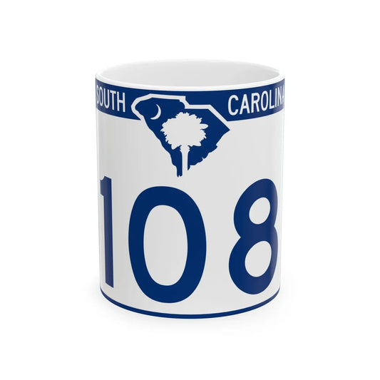 South Carolina 108 (South Carolina) (Road Sign) White Coffee Mug 11oz - Go Mug Yourself
