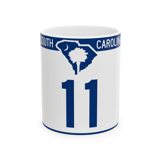 South Carolina 11 (South Carolina) (Road Sign) White Coffee Mug 11oz - Go Mug Yourself