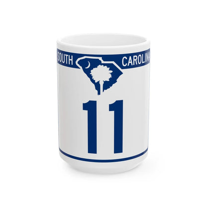 South Carolina 11 (South Carolina) (Road Sign) White Coffee Mug 15oz - Go Mug Yourself