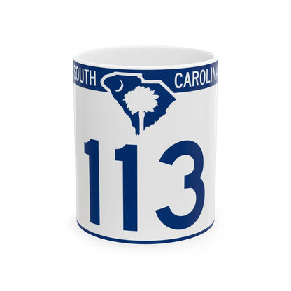 South Carolina 113 (South Carolina) (Road Sign) White Coffee Mug 11oz - Go Mug Yourself