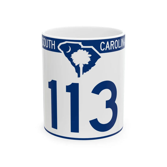 South Carolina 113 (South Carolina) (Road Sign) White Coffee Mug 11oz - Go Mug Yourself