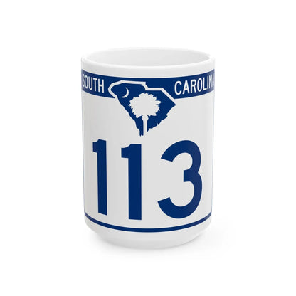 South Carolina 113 (South Carolina) (Road Sign) White Coffee Mug 15oz - Go Mug Yourself