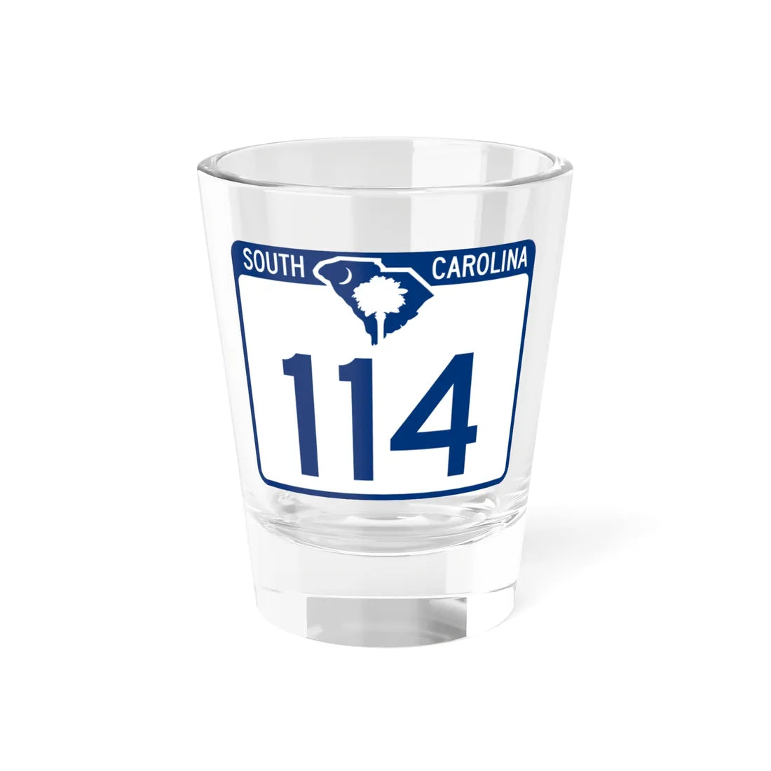 South Carolina 114 (South Carolina) (Road Sign) Shot Glass 1.5oz 1.5oz - Go Mug Yourself