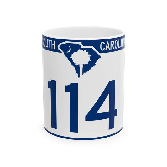 South Carolina 114 (South Carolina) (Road Sign) White Coffee Mug 11oz - Go Mug Yourself