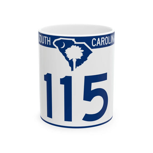 South Carolina 115 (South Carolina) (Road Sign) White Coffee Mug 11oz - Go Mug Yourself