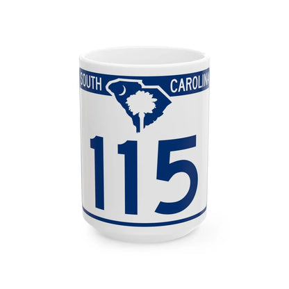 South Carolina 115 (South Carolina) (Road Sign) White Coffee Mug 15oz - Go Mug Yourself