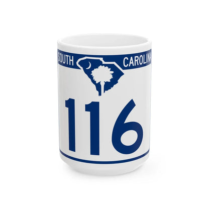 South Carolina 116 (South Carolina) (Road Sign) White Coffee Mug 15oz - Go Mug Yourself