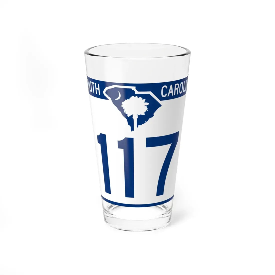South Carolina 117 (South Carolina) (Road Sign) Pint Glass 16oz 16oz - Go Mug Yourself