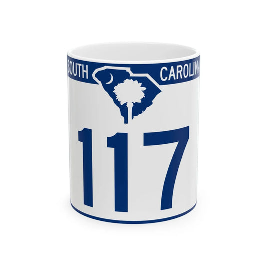 South Carolina 117 (South Carolina) (Road Sign) White Coffee Mug 11oz - Go Mug Yourself