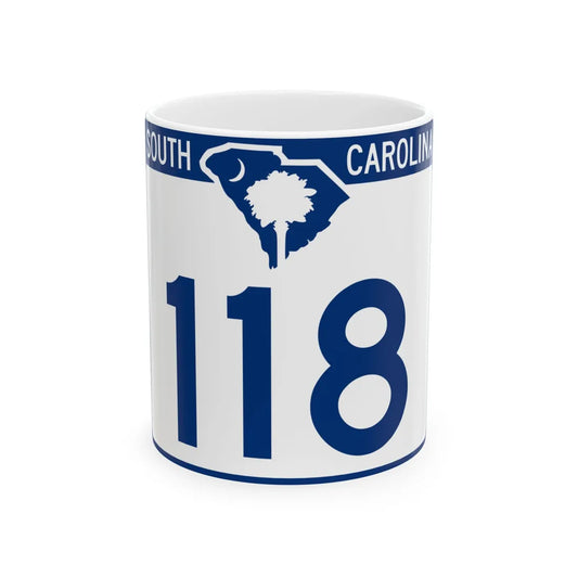 South Carolina 118 (South Carolina) (Road Sign) White Coffee Mug 11oz - Go Mug Yourself
