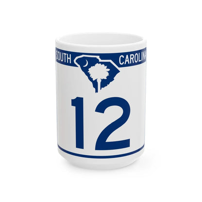 South Carolina 12 (South Carolina) (Road Sign) White Coffee Mug 15oz - Go Mug Yourself