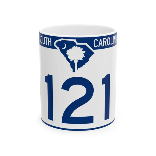 South Carolina 121 (South Carolina) (Road Sign) White Coffee Mug 11oz - Go Mug Yourself