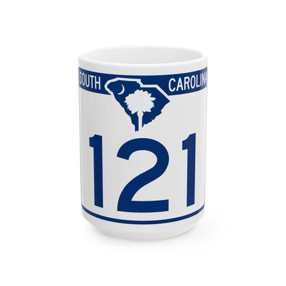 South Carolina 121 (South Carolina) (Road Sign) White Coffee Mug 15oz - Go Mug Yourself