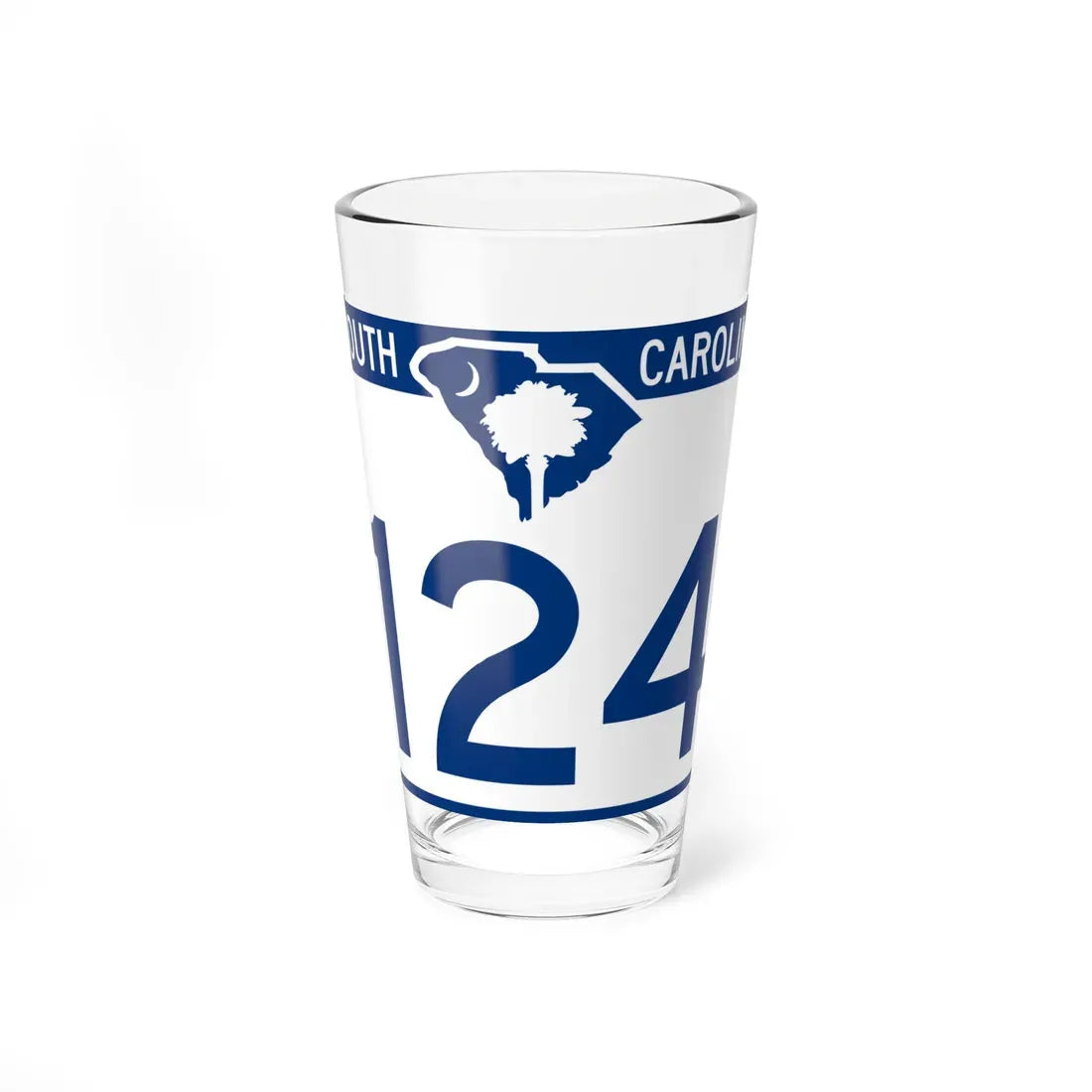 South Carolina 124 (South Carolina) (Road Sign) Pint Glass 16oz 16oz - Go Mug Yourself