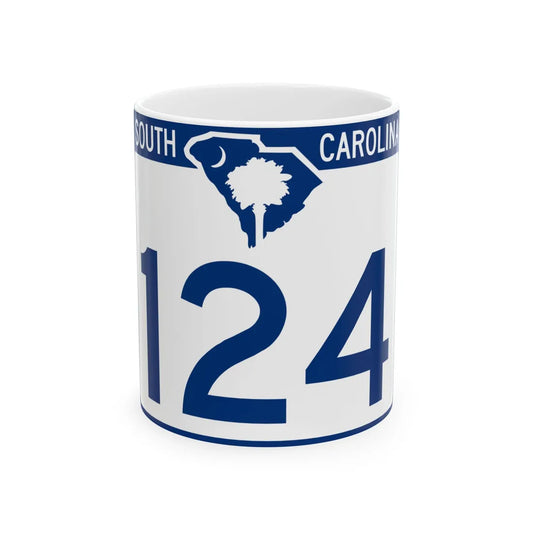South Carolina 124 (South Carolina) (Road Sign) White Coffee Mug 11oz - Go Mug Yourself