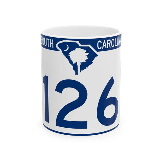 South Carolina 126 (South Carolina) (Road Sign) White Coffee Mug 11oz - Go Mug Yourself