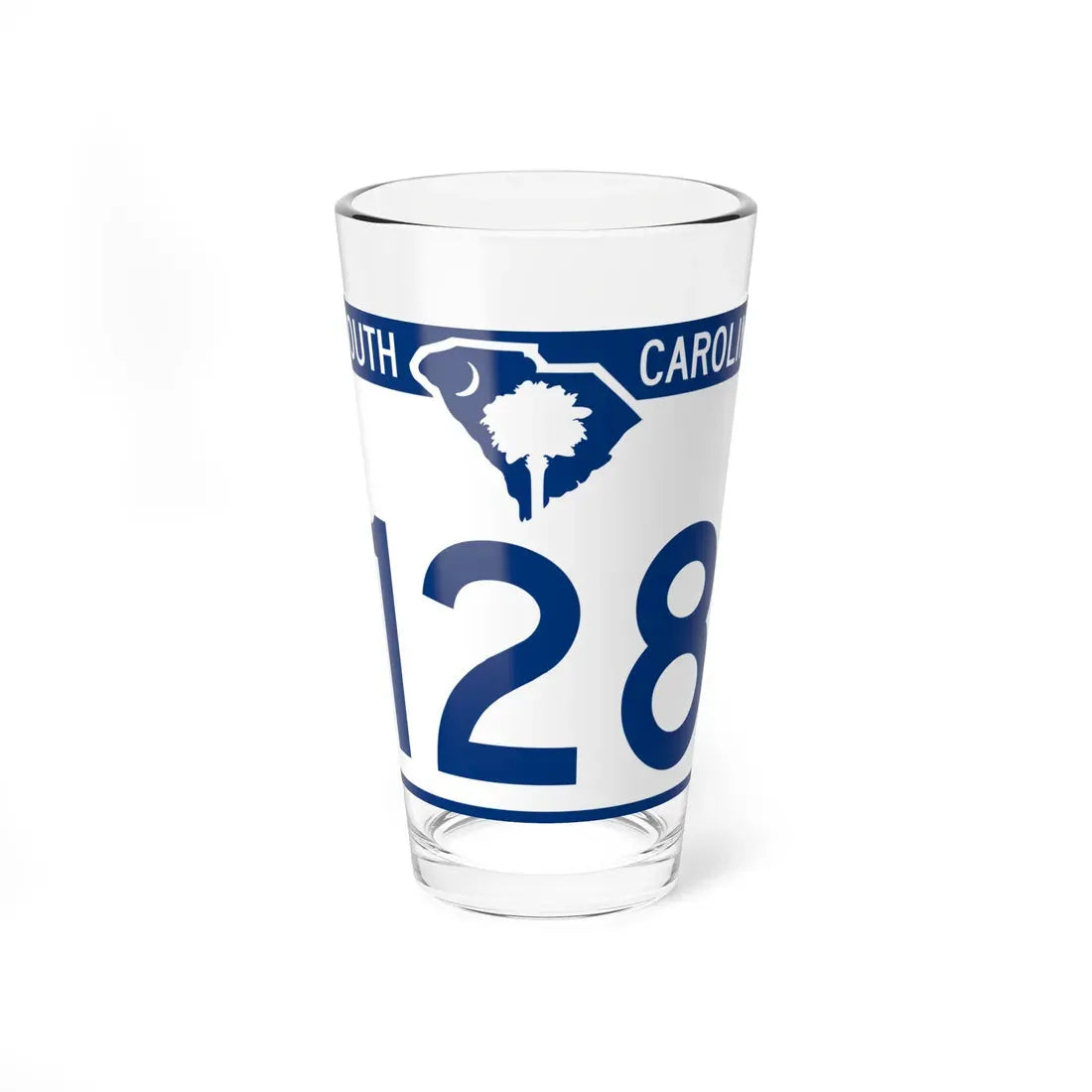 South Carolina 128 (South Carolina) (Road Sign) Pint Glass 16oz 16oz - Go Mug Yourself