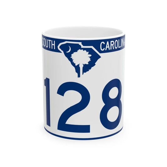 South Carolina 128 (South Carolina) (Road Sign) White Coffee Mug 11oz - Go Mug Yourself