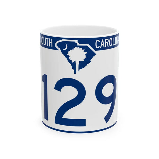 South Carolina 129 (South Carolina) (Road Sign) White Coffee Mug 11oz - Go Mug Yourself