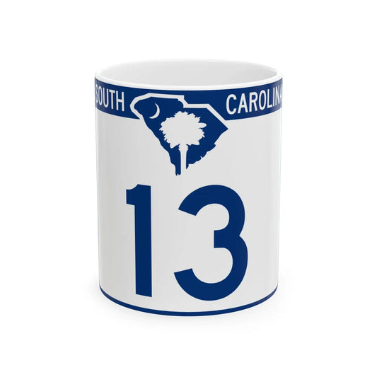 South Carolina 13 (South Carolina) (Road Sign) White Coffee Mug 11oz - Go Mug Yourself