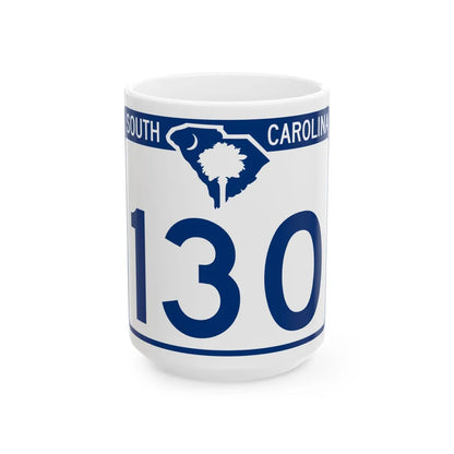 South Carolina 130 (South Carolina) (Road Sign) White Coffee Mug 15oz - Go Mug Yourself