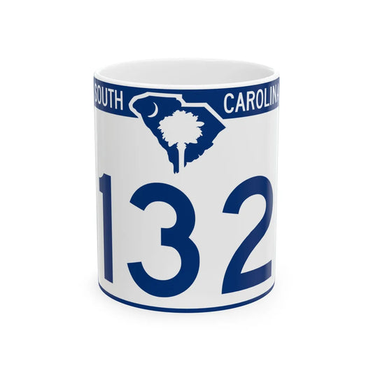 South Carolina 132 (South Carolina) (Road Sign) White Coffee Mug 11oz - Go Mug Yourself