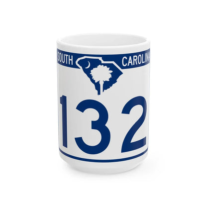 South Carolina 132 (South Carolina) (Road Sign) White Coffee Mug 15oz - Go Mug Yourself