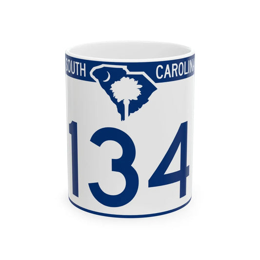 South Carolina 134 (South Carolina) (Road Sign) White Coffee Mug 11oz - Go Mug Yourself