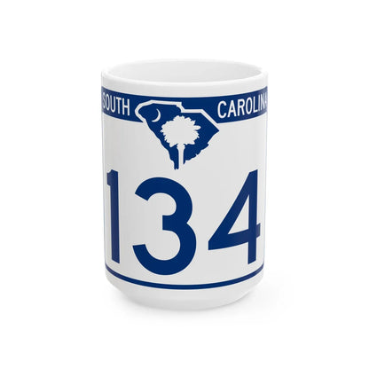South Carolina 134 (South Carolina) (Road Sign) White Coffee Mug 15oz - Go Mug Yourself