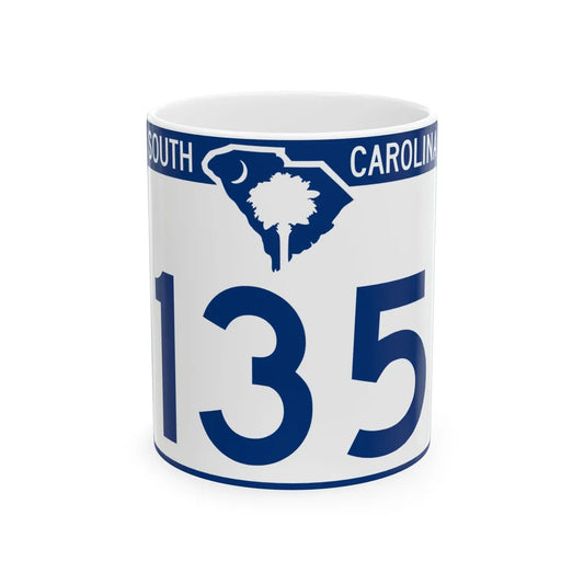 South Carolina 135 (South Carolina) (Road Sign) White Coffee Mug 11oz - Go Mug Yourself