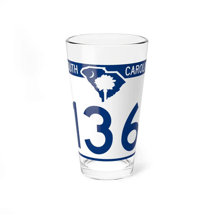 South Carolina 136 (South Carolina) (Road Sign) Pint Glass 16oz 16oz - Go Mug Yourself