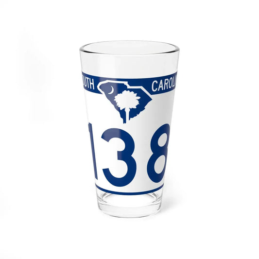 South Carolina 138 (South Carolina) (Road Sign) Pint Glass 16oz 16oz - Go Mug Yourself