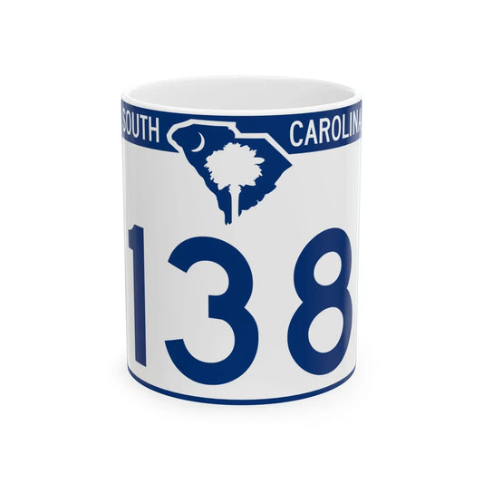 South Carolina 138 (South Carolina) (Road Sign) White Coffee Mug 11oz - Go Mug Yourself