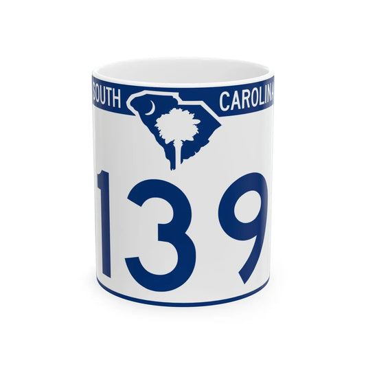 South Carolina 139 (South Carolina) (Road Sign) White Coffee Mug 11oz - Go Mug Yourself