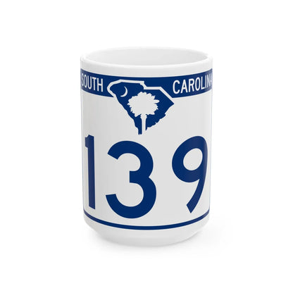 South Carolina 139 (South Carolina) (Road Sign) White Coffee Mug 15oz - Go Mug Yourself