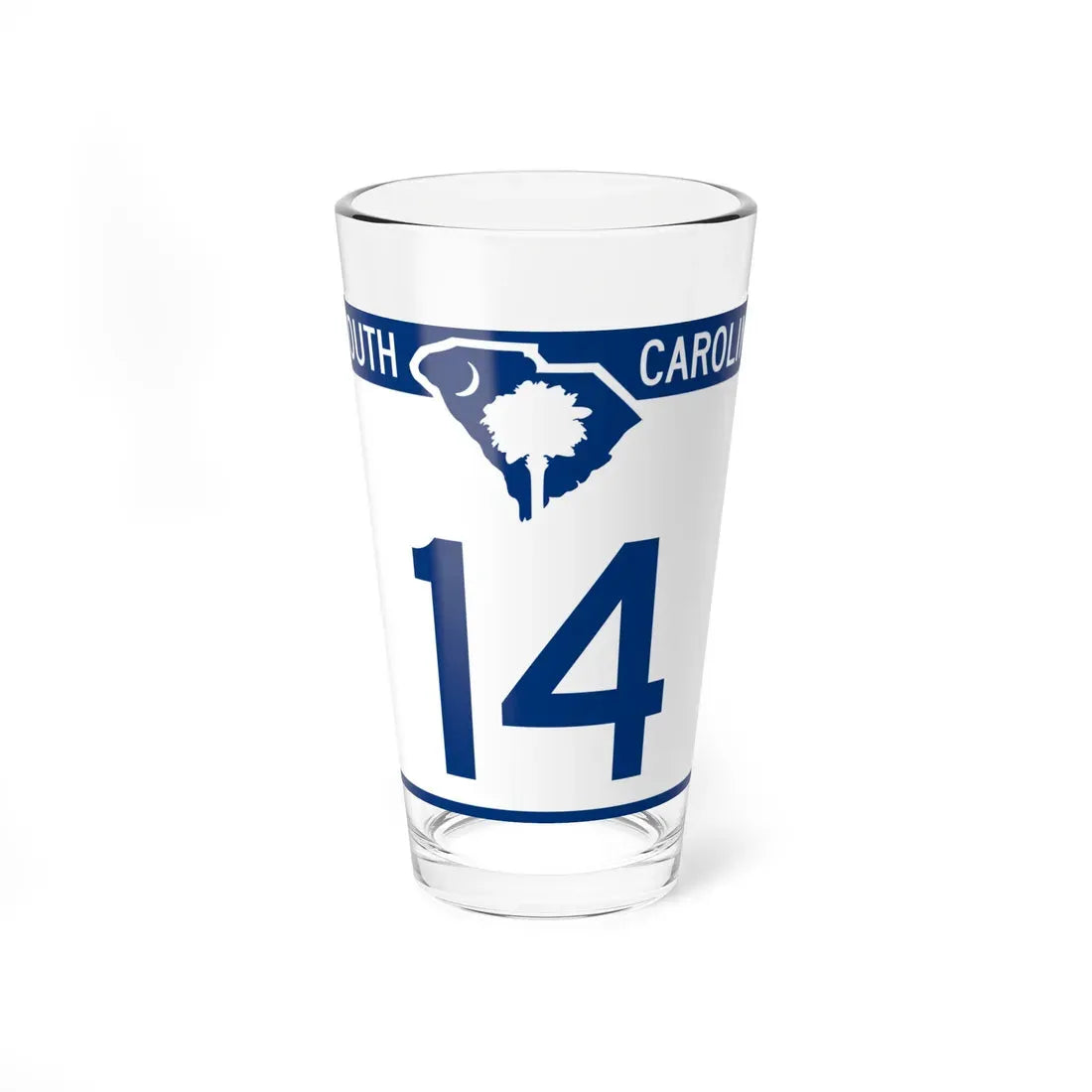 South Carolina 14 (South Carolina) (Road Sign) Pint Glass 16oz 16oz - Go Mug Yourself