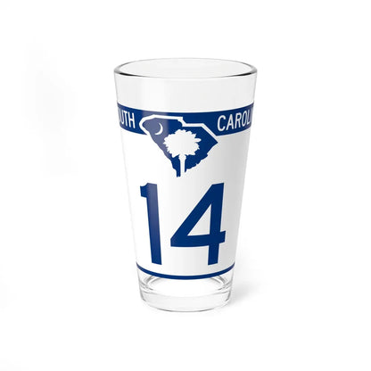 South Carolina 14 (South Carolina) (Road Sign) Pint Glass 16oz 16oz - Go Mug Yourself