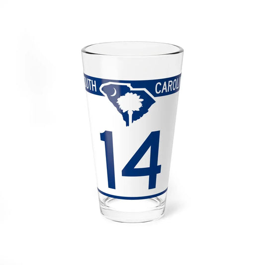 South Carolina 14 (South Carolina) (Road Sign) Pint Glass 16oz 16oz - Go Mug Yourself