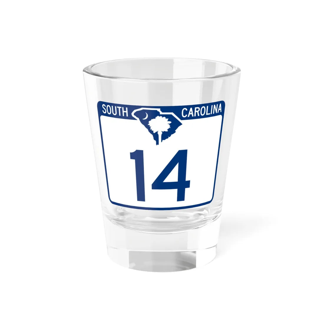South Carolina 14 (South Carolina) (Road Sign) Shot Glass 1.5oz 1.5oz - Go Mug Yourself