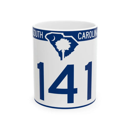 South Carolina 141 (South Carolina) (Road Sign) White Coffee Mug 11oz - Go Mug Yourself