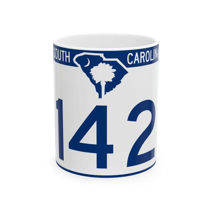 South Carolina 142 (South Carolina) (Road Sign) White Coffee Mug 11oz - Go Mug Yourself