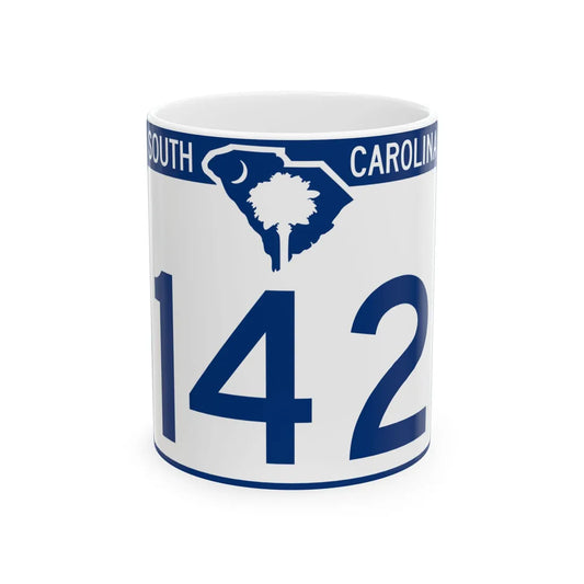South Carolina 142 (South Carolina) (Road Sign) White Coffee Mug 11oz - Go Mug Yourself