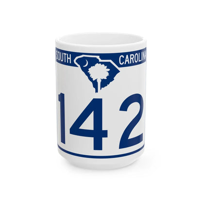 South Carolina 142 (South Carolina) (Road Sign) White Coffee Mug 15oz - Go Mug Yourself