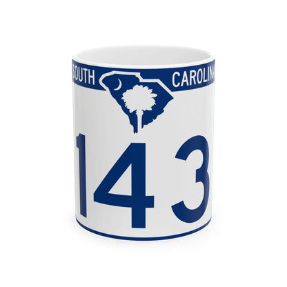 South Carolina 143 (South Carolina) (Road Sign) White Coffee Mug 11oz - Go Mug Yourself