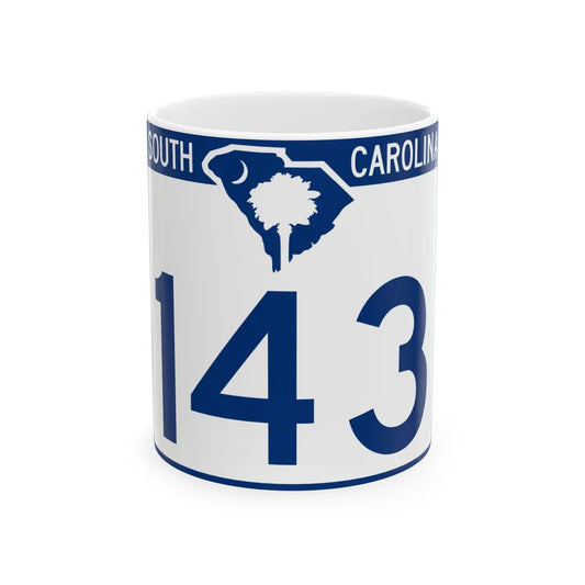 South Carolina 143 (South Carolina) (Road Sign) White Coffee Mug 11oz - Go Mug Yourself