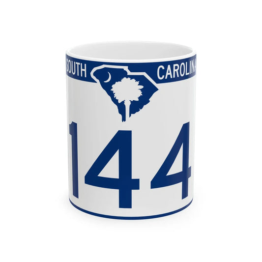South Carolina 144 (South Carolina) (Road Sign) White Coffee Mug 11oz - Go Mug Yourself