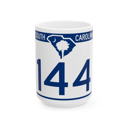 South Carolina 144 (South Carolina) (Road Sign) White Coffee Mug 15oz - Go Mug Yourself